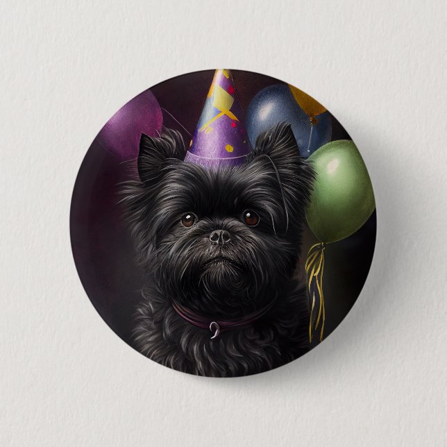 Macaron Rond 5 Cm Affenpinscher Chien Ballons d'anniversaire (Devant)