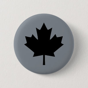 Macaron Rond 5 Cm Affichage de Canadian Black Maple Leaf