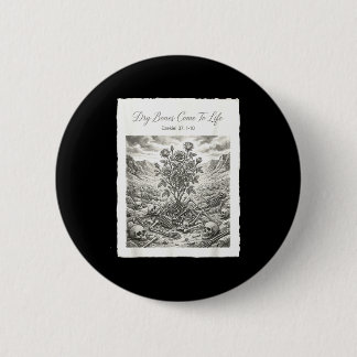 Macaron Rond 5 Cm Affiche chrétienne biblique d'ossements secs prena