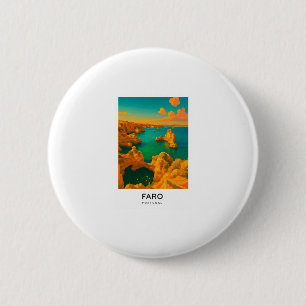 Macaron Rond 5 Cm Affiche de voyage Faro - Portugal 