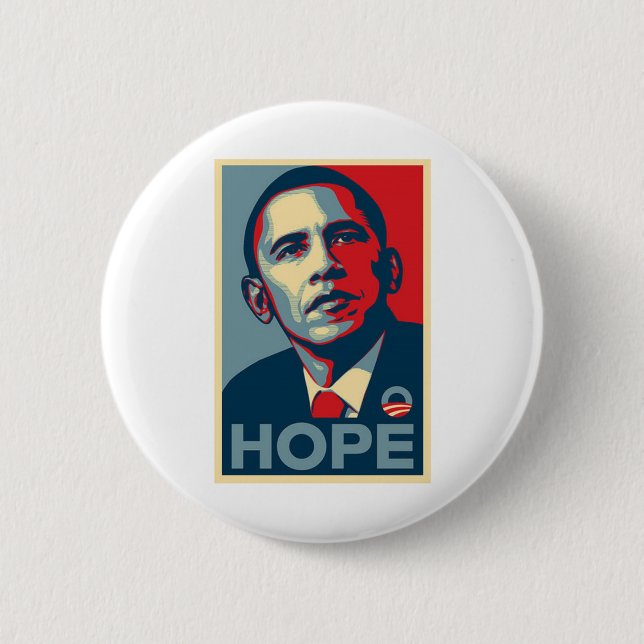 Macaron Rond 5 Cm Affiche d'espoir de Barack Obama (Devant)