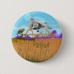 Macaron Rond 5 Cm Affiche vintage de l'arrière-pays australien