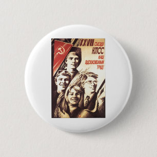 Macaron Rond 5 Cm Affiches de propagande d'Union Soviétique de