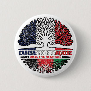 Macaron Rond 5 Cm Afghanistan drapeau français de l'arbre