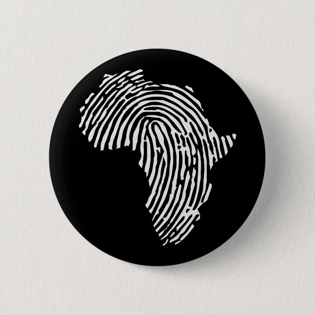 Macaron Rond 5 Cm Africa Finger Print, Black Power, Afrique (Devant)