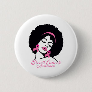 Macaron Rond 5 Cm Africain Américain Sensibilisation au cancer du se