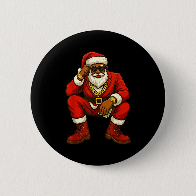Macaron Rond 5 Cm African American Christmas Funny African American  (Devant)