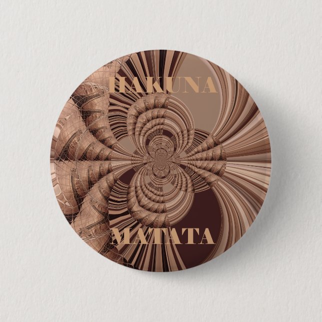 Macaron Rond 5 Cm African Hakuna Matata Fractal Art Print/Graphic (Devant)