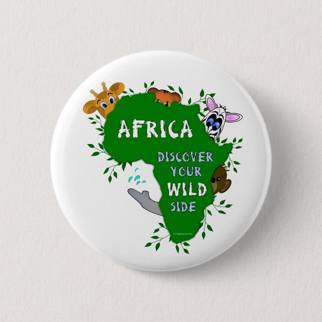 Macaron Rond 5 Cm Afrique sauvage (Devant)