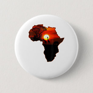 Macaron Rond 5 Cm Afrique T Carte Chemise De L'Afrique Le Soleil Sud