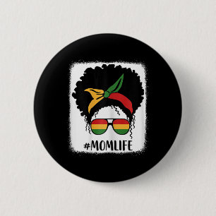 Macaron Rond 5 Cm Afro-Américain Maman Vie Mère Noire Mères D