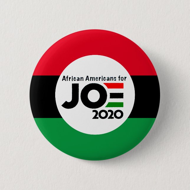 Macaron Rond 5 Cm Afro-Américains pour Joe 2020 (Devant)