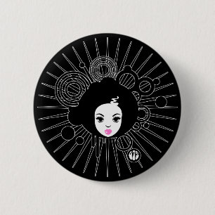 Macaron Rond 5 Cm Afro Chick
