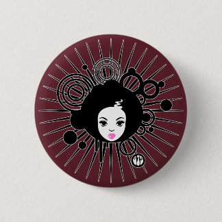 Macaron Rond 5 Cm Afro Chick
