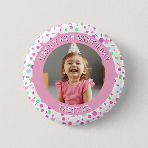 Macaron Rond 5 Cm Âge, nom et photo personnalisés Anniversaire