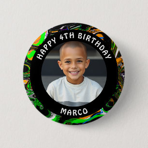 Macaron Rond 5 Cm Âge, nom et photo personnalisés Anniversaire