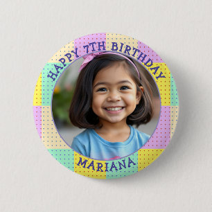 Macaron Rond 5 Cm Âge, nom et photo personnalisés Anniversaire
