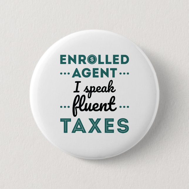 Macaron Rond 5 Cm Agent inscrit Je Parle Impôts Fluents (Devant)