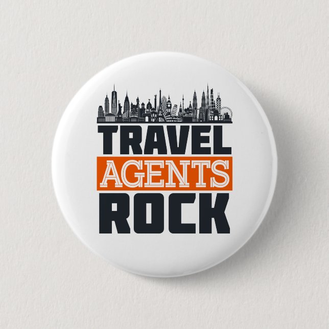 Macaron Rond 5 Cm Agents de voyage Planification des vacances (Devant)
