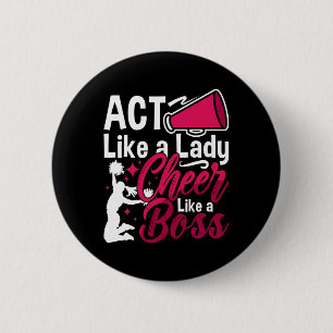 Macaron Rond 5 Cm Agis comme une dame, encourage comme un patron, j'