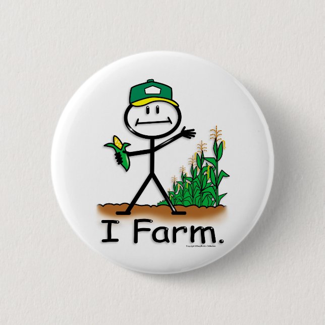Macaron Rond 5 Cm Agriculteur (Devant)
