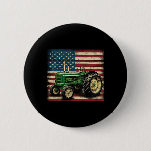 Macaron Rond 5 Cm Agriculture Ferme Tracteur Usa Drapeau Tracteur Am