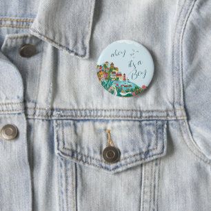 Macaron Rond 5 Cm Ahoy c'est une fête baby shower garçon