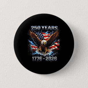 Macaron Rond 5 Cm Aigle américain chauve 1776-2026 250e anniversaire