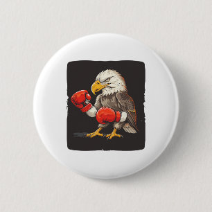 Macaron Rond 5 Cm Aigle Avec Gants De Boxe Pour Un Sta Fort Et Gras