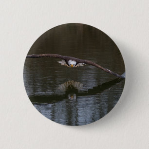 Macaron Rond 5 Cm Aigle de Bald en vol