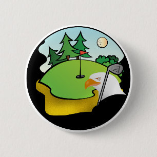 Macaron Rond 5 Cm Aigle de golf