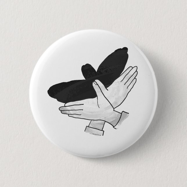 Macaron Rond 5 Cm Aigle de silhouette (Devant)