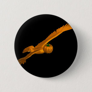 Macaron Rond 5 Cm Aigle d'Halloween volant