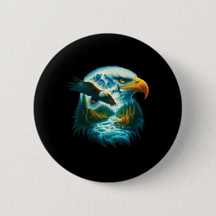 Macaron Rond 5 Cm Aigle faune randonnée nature extérieur montagnes f