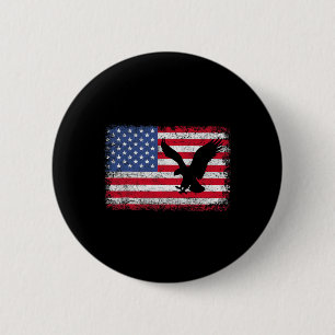 Macaron Rond 5 Cm Aigle Patriotique 4 Juillet Drapeau Américain Usa