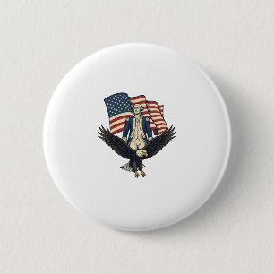 Macaron Rond 5 Cm Aigle Patriotique et Général Colonial Vintage Vect