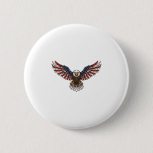 Macaron Rond 5 Cm Aigle patriotique gravure vintage vecteur concepti