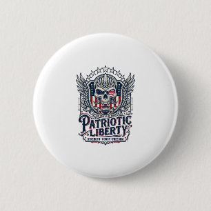 Macaron Rond 5 Cm Aigle Tactique Patriotique Crâne Inspiré Militaire