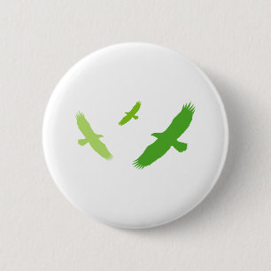 Macaron Rond 5 Cm Aigle volant (vert)