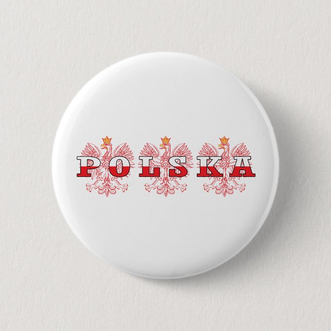 Macaron Rond 5 Cm Aigles rouges Polska (Devant)