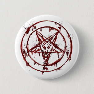 Macaron Rond 5 Cm Aiguille de Baphomet à tête de chèvre