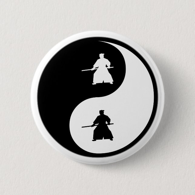 Macaron Rond 5 Cm Aikido de Yin Yang (Devant)