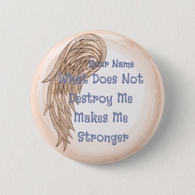 Macaron Rond 5 Cm Aile de force (Devant)