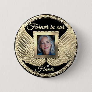 Macaron Rond 5 Cm Ailes d'ange mémorial personnalisées Ajouter une p