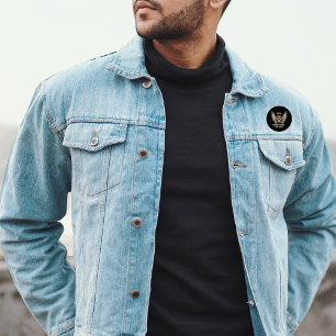 Macaron Rond 5 Cm Ailes de squelette Pilote Né pour chevaucher les c