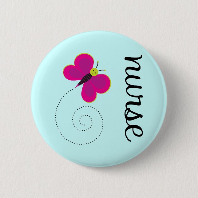 Macaron Rond 5 Cm Aimant mignon d'infirmière (Devant)