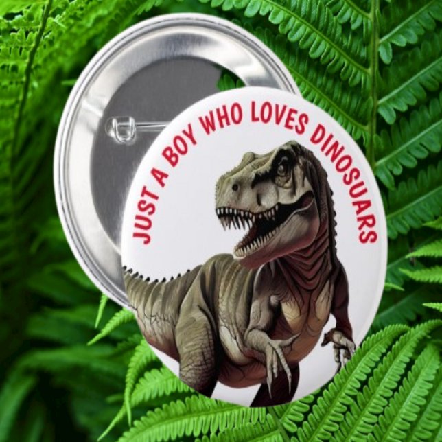 Macaron Rond 5 Cm Aime Dinosaures Garçon (Express yourself in a meaningful way with top-quality pin buttons)