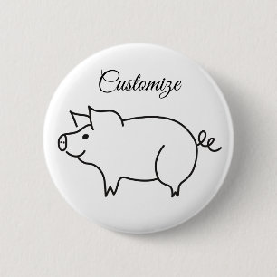 Macaron Rond 5 Cm Aimer Cochon animal Thunder_Cove