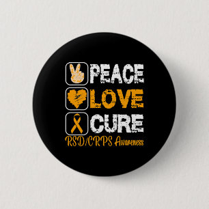 MACARON ROND 5 CM AIMER LA PAIX CURE RSD SENSIBILISATION DES CRPS