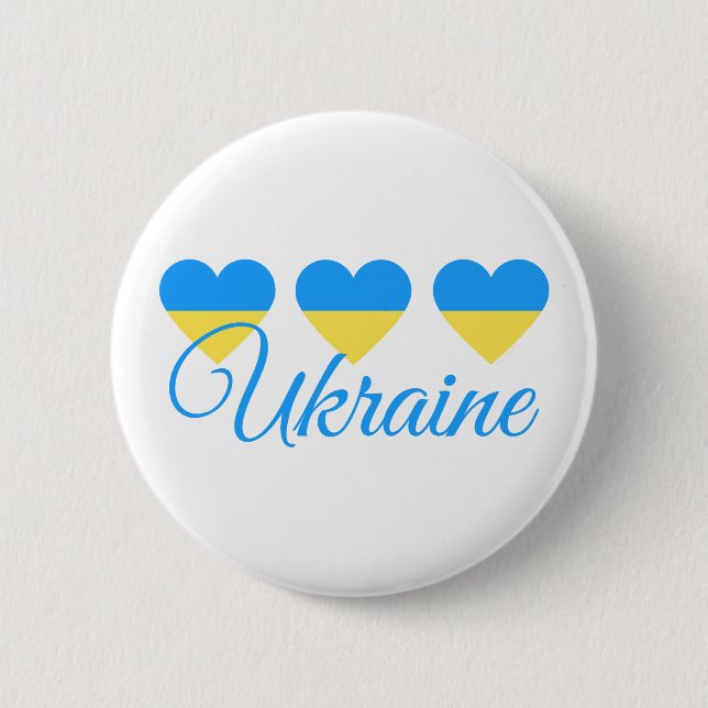 Macaron Rond 5 Cm Aimer l'Ukraine (Devant)